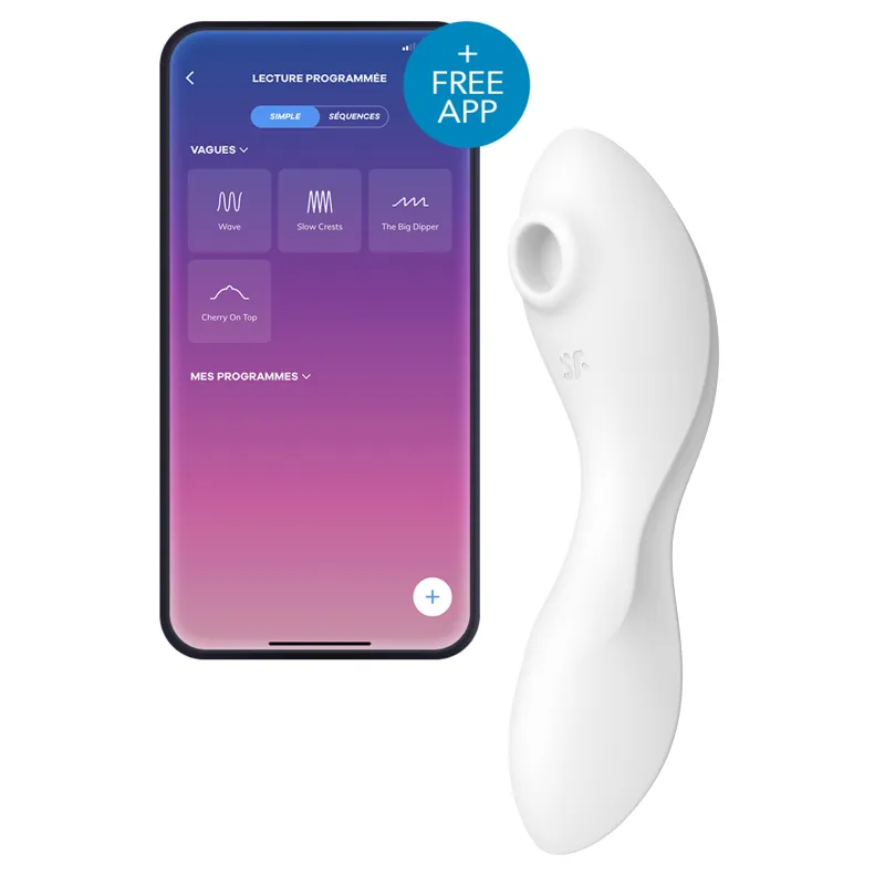 Satisfyer Stimulateur de clitoris connecté Curvy trinity 5+ Satisfyer Blanc